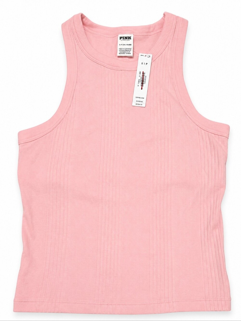 PINK Victoria’s Secret Pink Ribbed Tank Top Small NWT